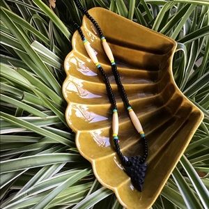 Beaded Necklace with Handmade Arrowhead